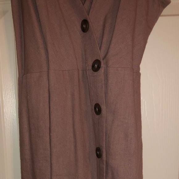Small Love Tree Mauve Tortoise Button Up Short Casual Mini Dress - Picture 2 of 4